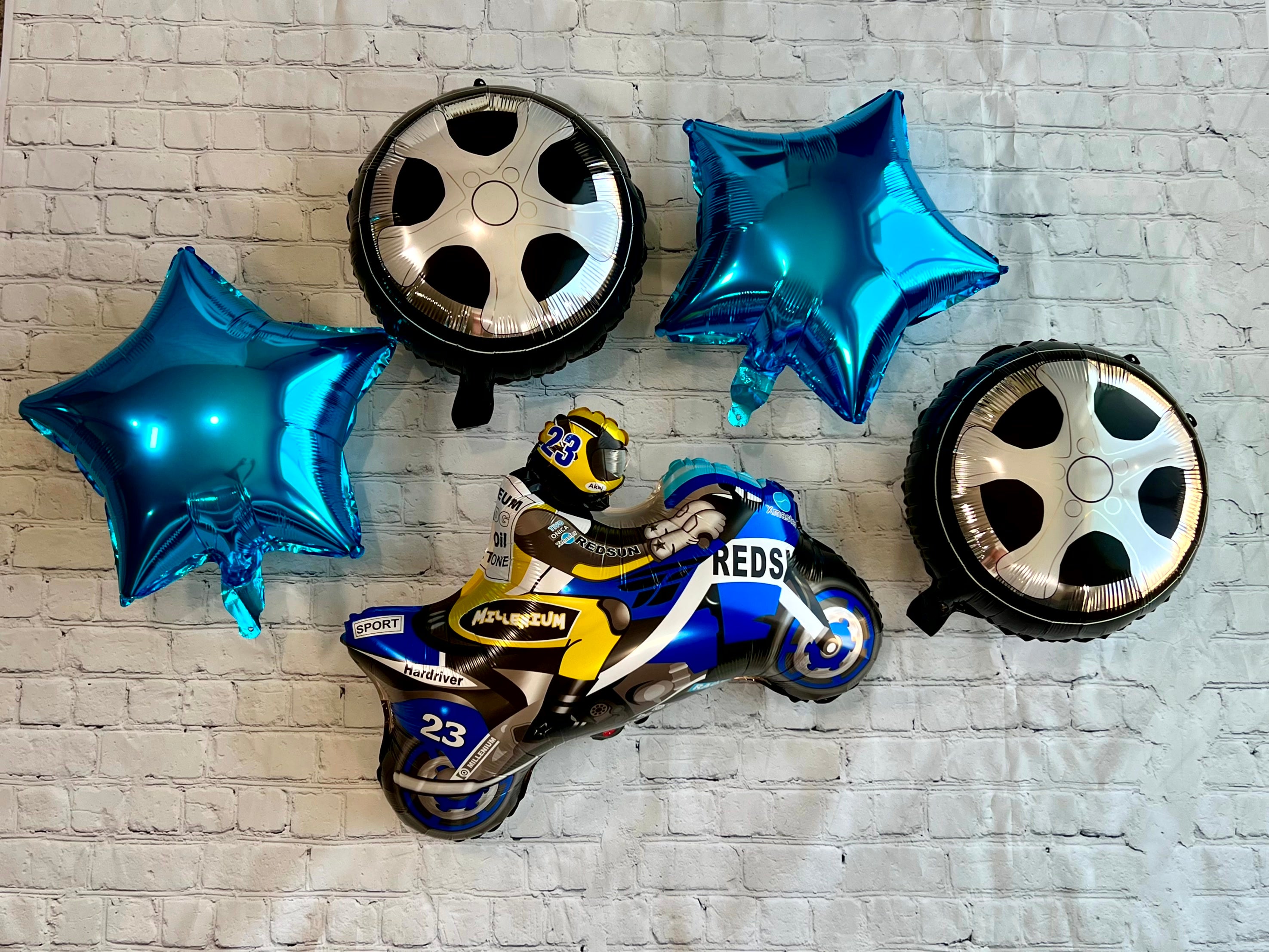 Motorcycle & Dirt Bike Balloon Set – Tire Party Decor (5-Piece Set)