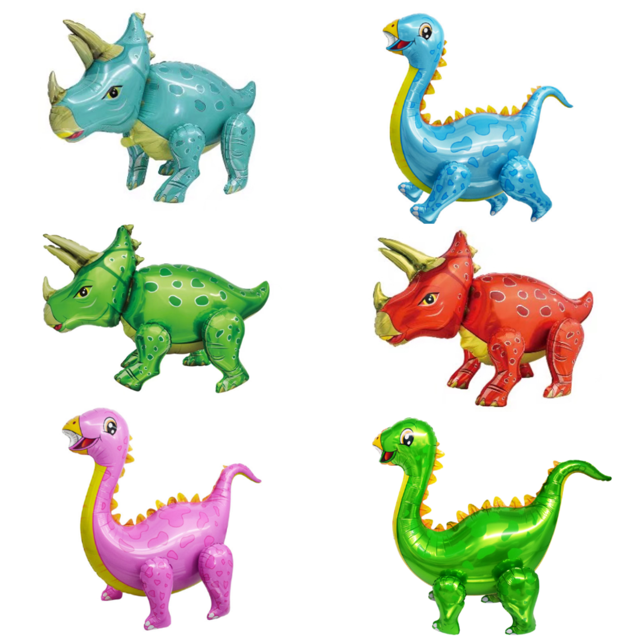 Walking Dinosaur Balloon Set – Jumbo Foil Party Decor (6-Piece Set)