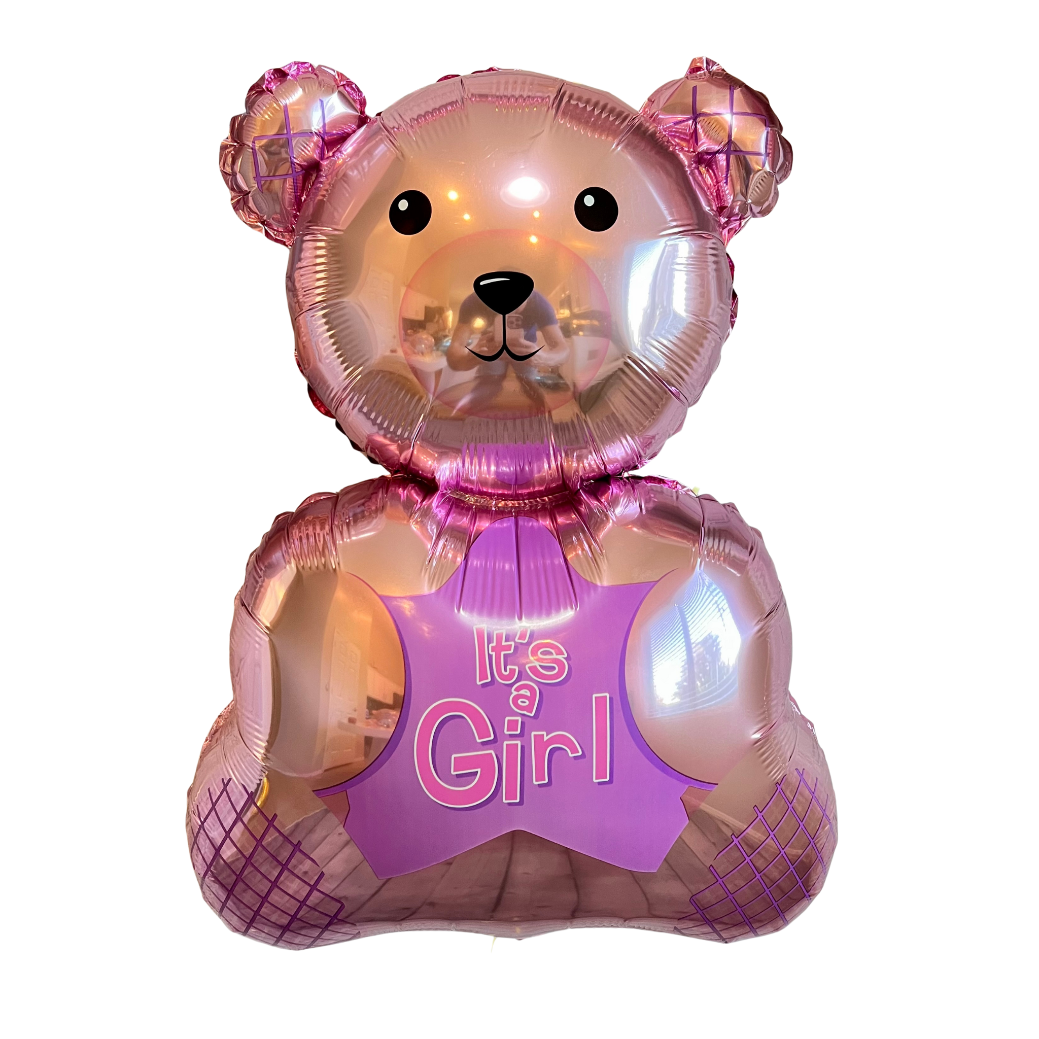 Girl Gender Reveal Teddy Bear Balloon – Pink Foil