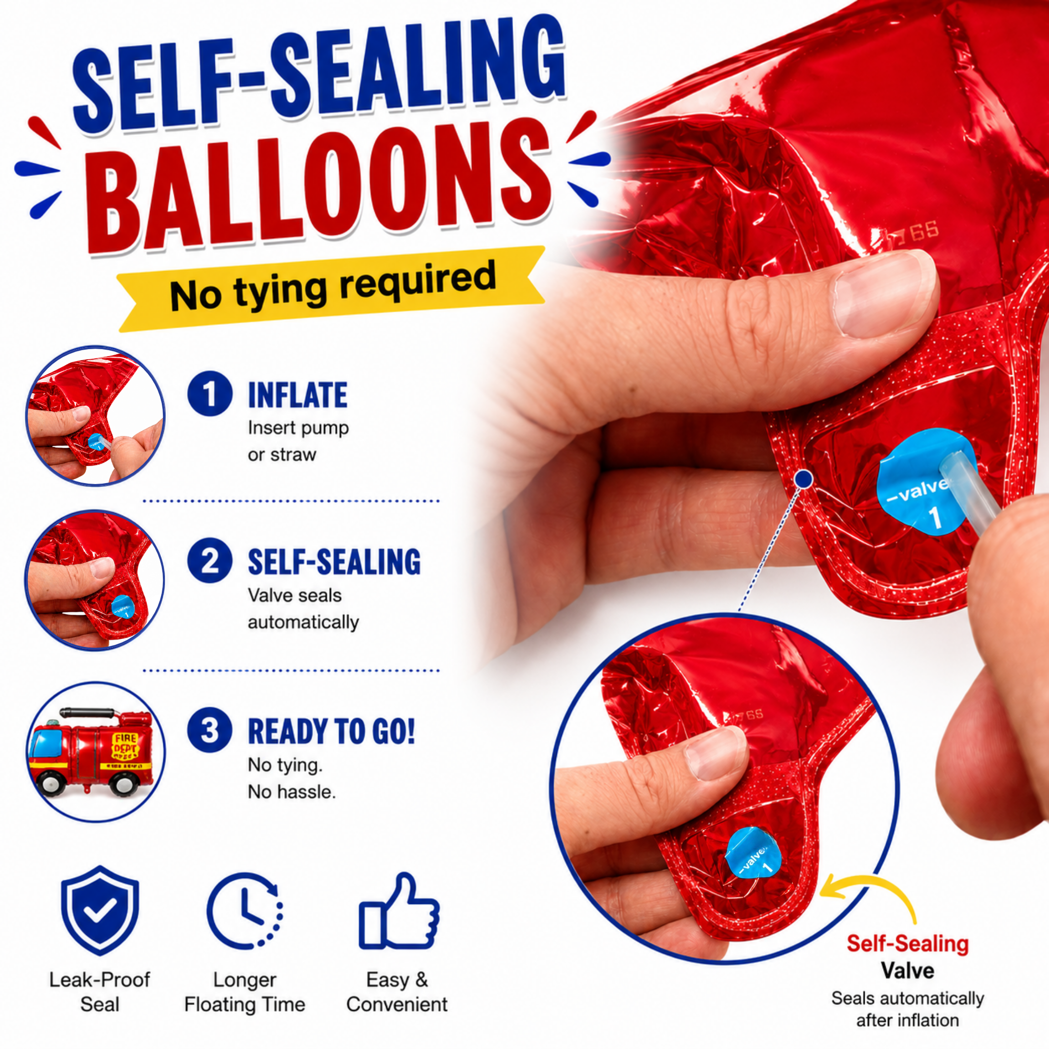 Fire Truck & Police Car Balloon Set – Foil Party Decor (3-Piece Set)