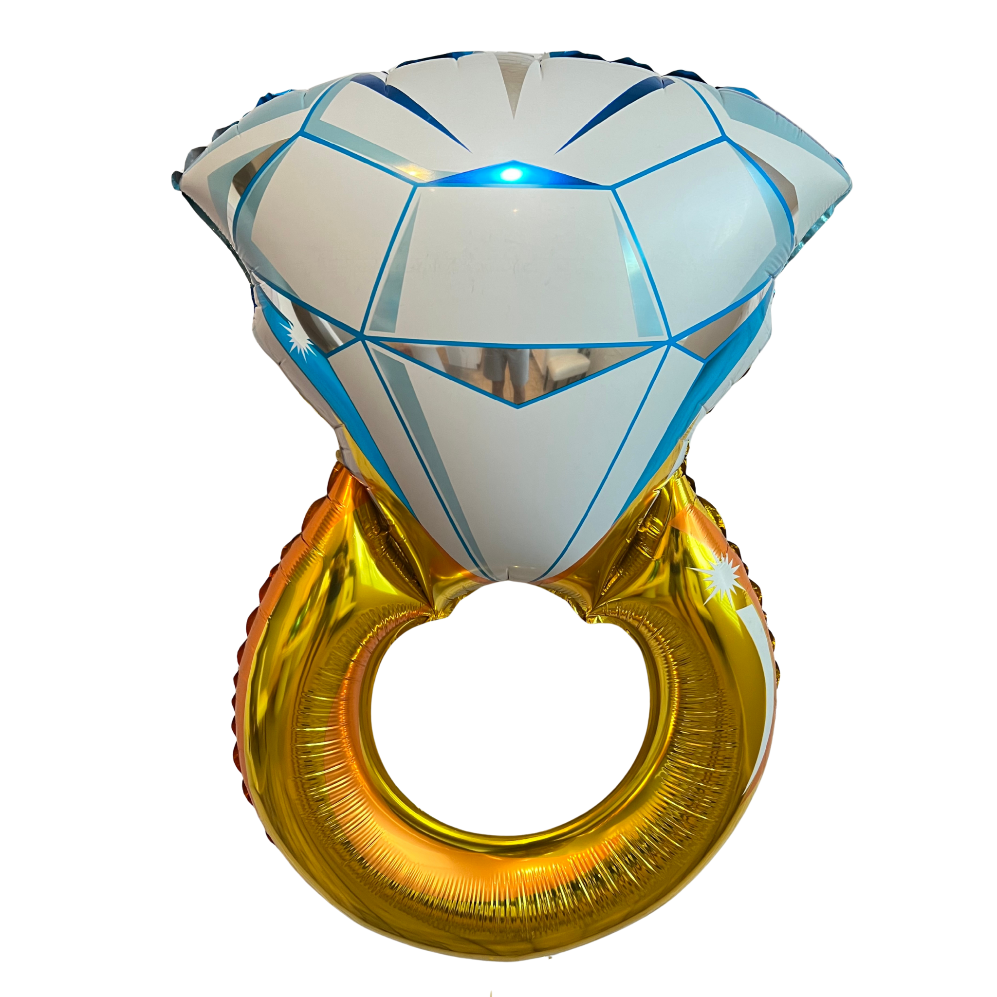 Engagement Ring Balloon – Jumbo Gold Foil Party Decor