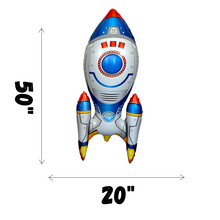 Load image into Gallery viewer, Astronaut Rocket Ships Outer Space Moon 4PC Balloon Set | Party Supplies and Decorations | Kids Birthday Party Celebration Space Theme Decor
