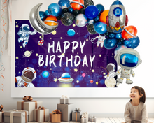 Load image into Gallery viewer, Astronaut and Rocket Space Ship Outer Space Balloon Garland Arch Set | Party Decorations &amp; Supplies | Kids Birthday Party Outer Space Decor
