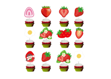 Load image into Gallery viewer, Strawberry birthday party decorations balloons happy birthday banner cupcake toppers | Party supplies and decor signs | Babys first birthday
