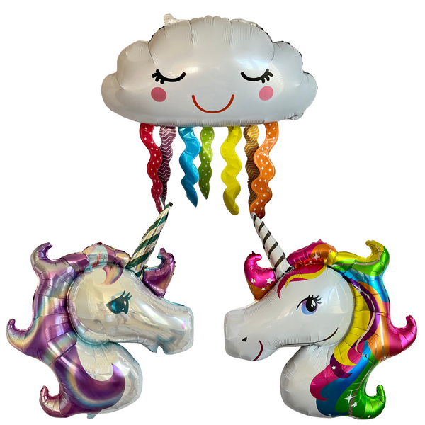 Unicorn & Rainbow Balloon Set – Jumbo Foil Party Decor (3-Piece Set)