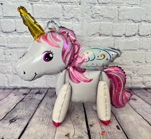 Load image into Gallery viewer, Unicorn Balloon Set of 7 JUMBO Mylar Walking Foil Balloons | Party Decorations and Supplies | Birthday Baby Shower Gender Reveal
