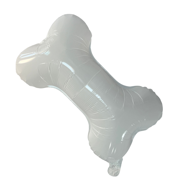 White Dog Bone Balloon – Puppy Birthday Party Decor (23.5" x 15")