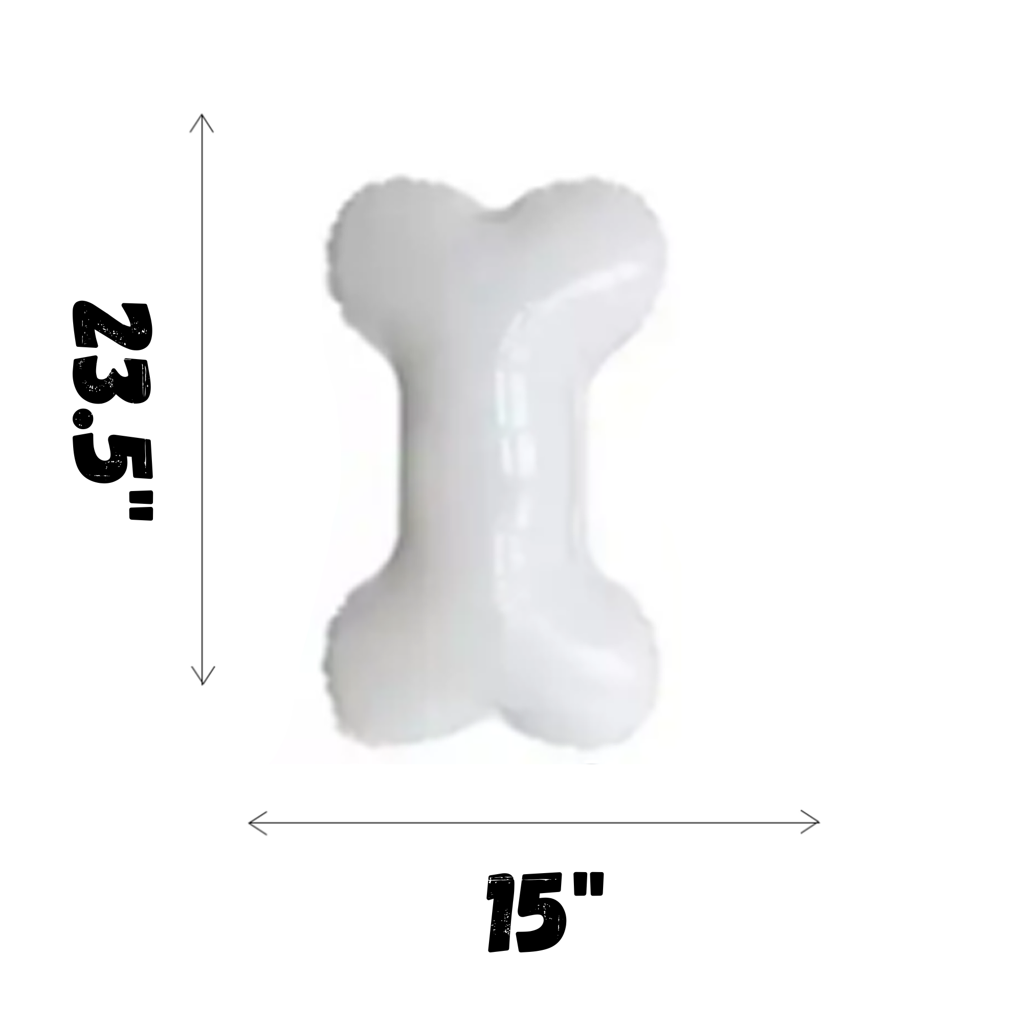 White Dog Bone Balloon – Puppy Birthday Party Decor (23.5" x 15")