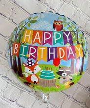 Load image into Gallery viewer, Woodland Animal Balloons - Happy Birthday Foil Party Balloons - Set of 8
