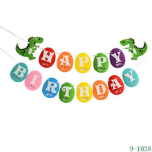 Load image into Gallery viewer, Dinosaur Party Supplies Balloon Set 6 JUMBO Mylar Walking Foil Balloons with Dinosaur Happy Birthday Banner and Decorations
