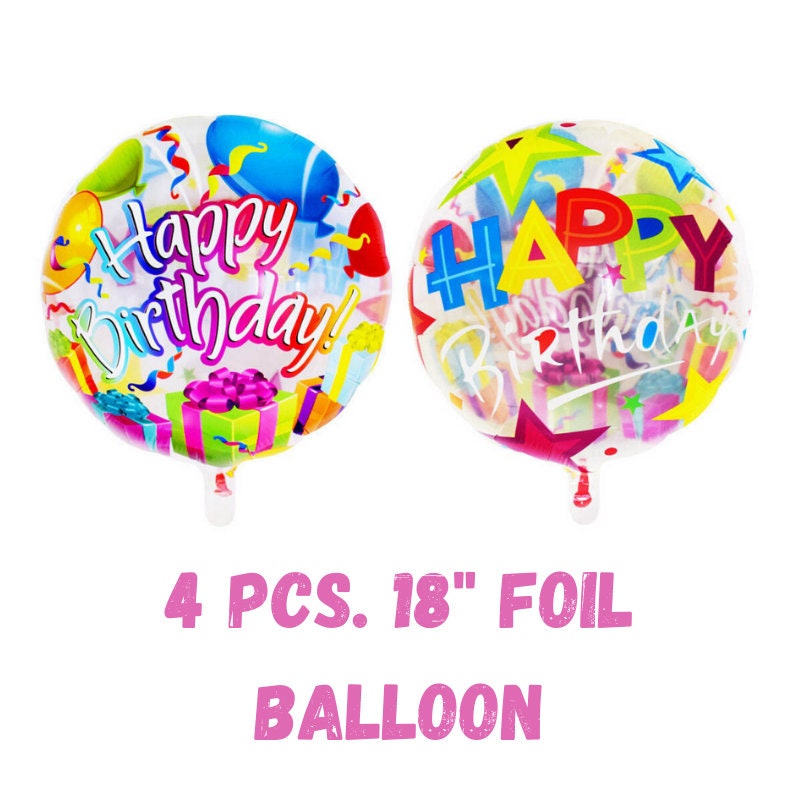 Happy Birthday Round Foil Balloons – Party Decor Set (24-Piece Set)