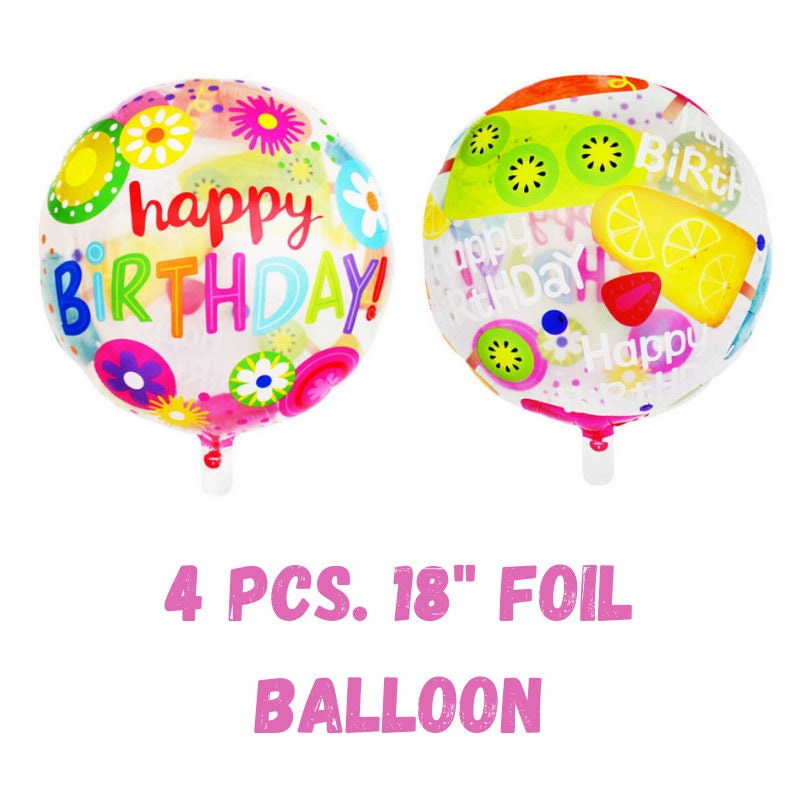 Happy Birthday Round Foil Balloons – Party Decor Set (24-Piece Set)