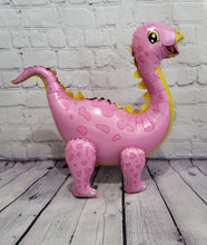 Load image into Gallery viewer, Dinosaur Birthday Party Decorations PINK and TEAL JUMBO Dinosaur Balloons | Party Supplies and Decorations
