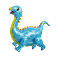 Load image into Gallery viewer, Dinosaur Balloon JUMBO Mylar Walking Foil Balloons - Blue | Party Supplies and Decorations | Birthday Baby Shower Gender Reveal
