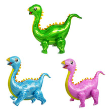 Load image into Gallery viewer, Dinosaur Balloon Set of 9 JUMBO Mylar Walking Foil Balloons | Party Supplies and Decorations | Birthday Baby Shower Gender Reveal
