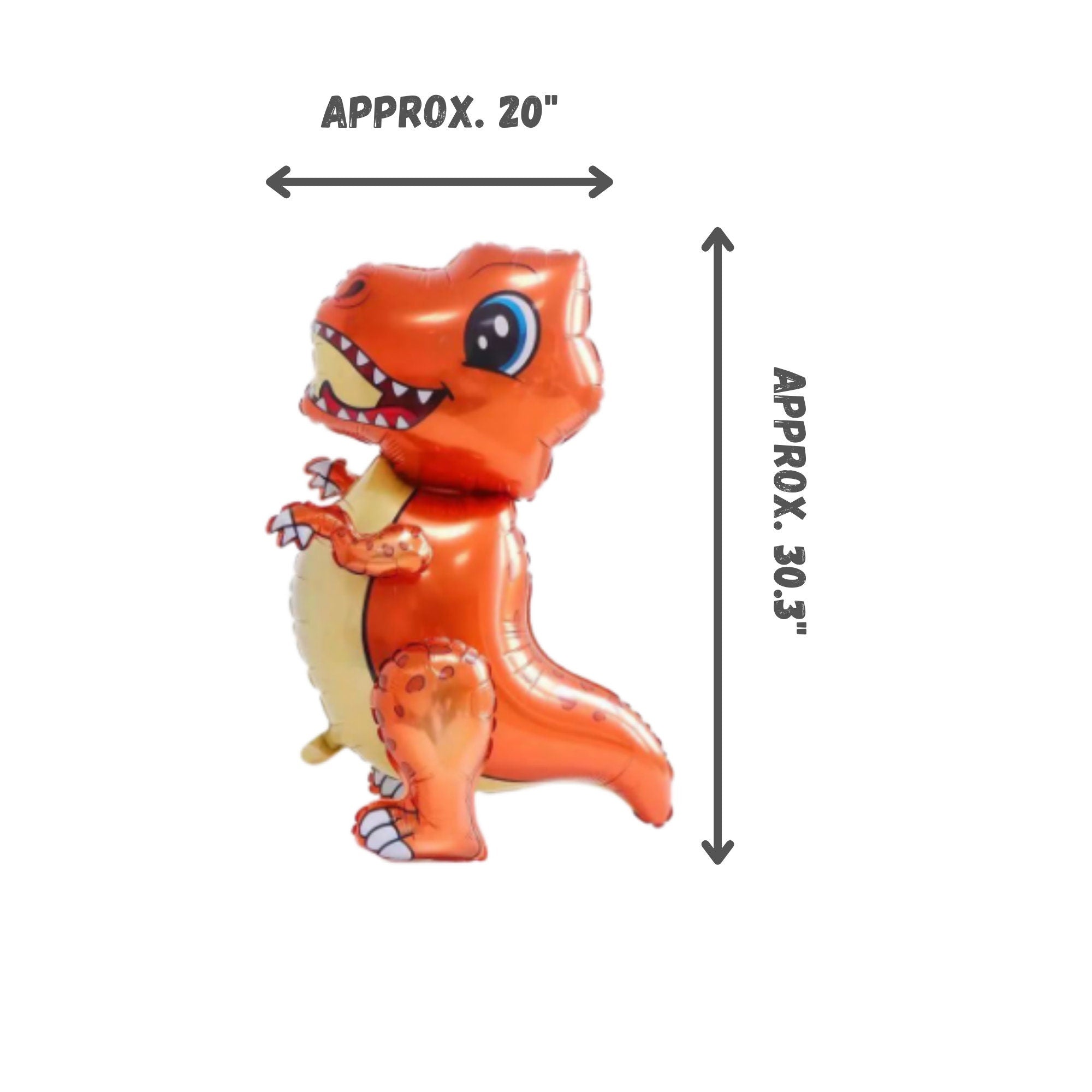 Orange T-Rex Walking Dinosaur Balloon – Jumbo Foil Party Decor