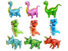 Load image into Gallery viewer, Dinosaur Balloon Set of 9 JUMBO Mylar Walking Foil Balloons | Party Supplies and Decorations | Birthday Baby Shower Gender Reveal
