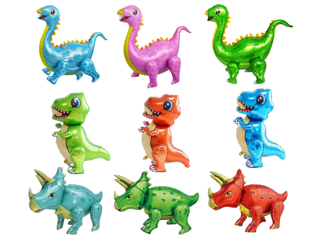 Dinosaur Balloon Set of 9 JUMBO Mylar Walking Foil Balloons | Party Supplies and Decorations | Birthday Baby Shower Gender Reveal