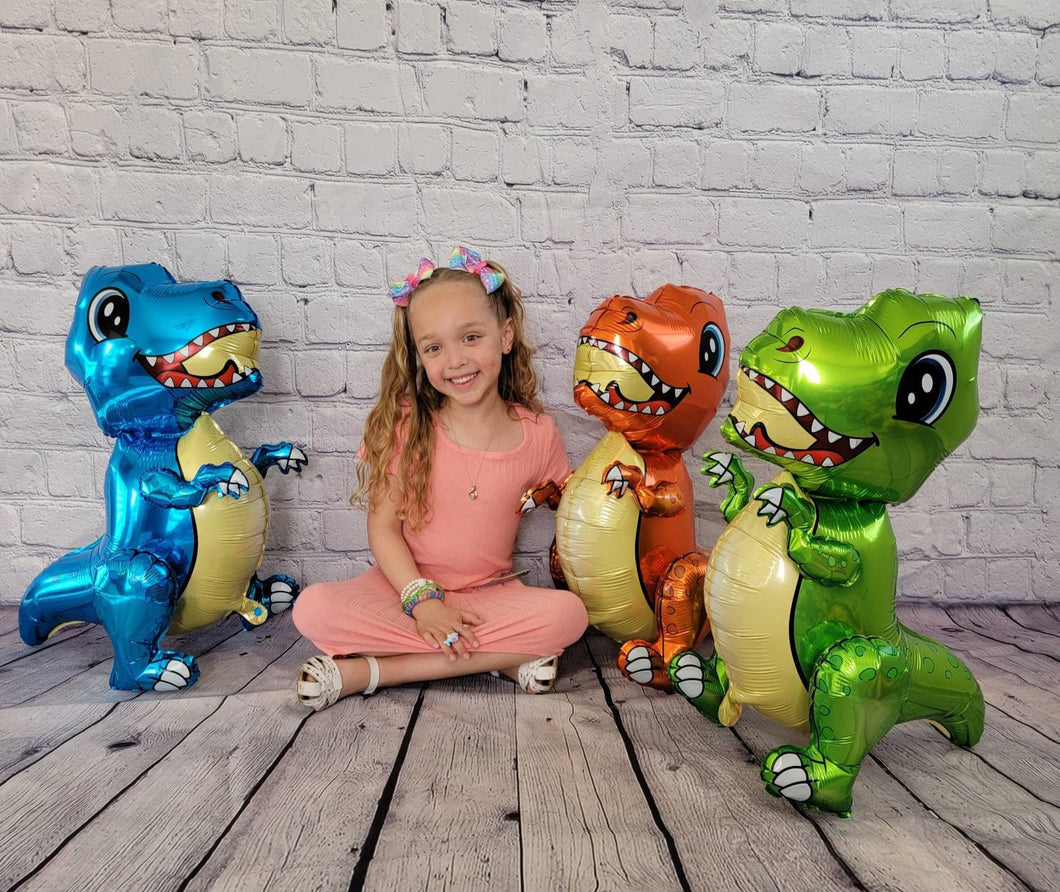 Dinosaur Balloon Set of 6 JUMBO Mylar Walking Foil Balloons T-Rex | Party Balloons Supplies and Decorations | Birthday Baby Shower Gender Reveals