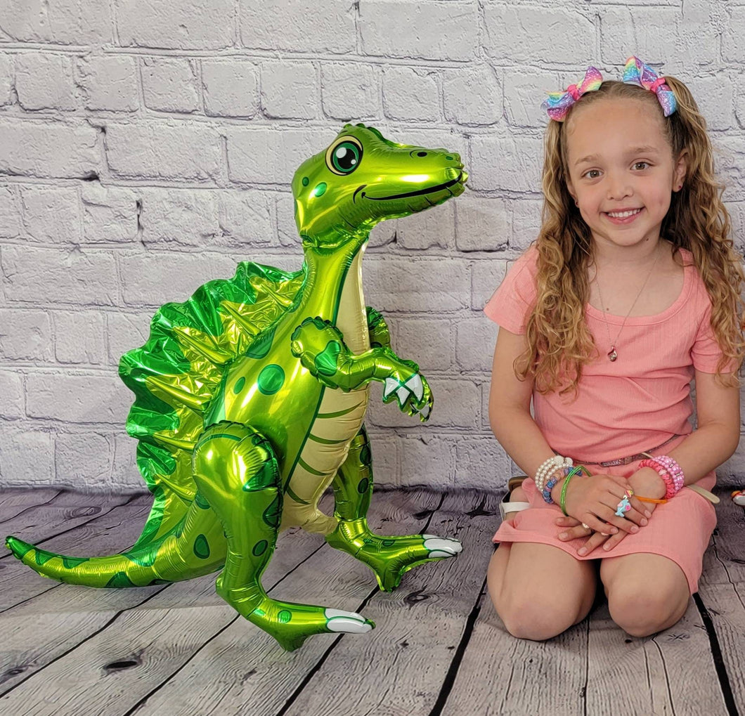 Dinosaur Balloon JUMBO Mylar Walking Foil Balloons - GREEN Spinosaurus | Party Balloons Supplies and Decorations | Birthday Baby Shower Gender Reveals