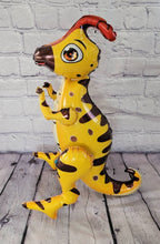 Load image into Gallery viewer, Dinosaur Balloon JUMBO Mylar Walking Foil Balloons - YELLOW Parasaurolophus | Party Supplies and Decorations
