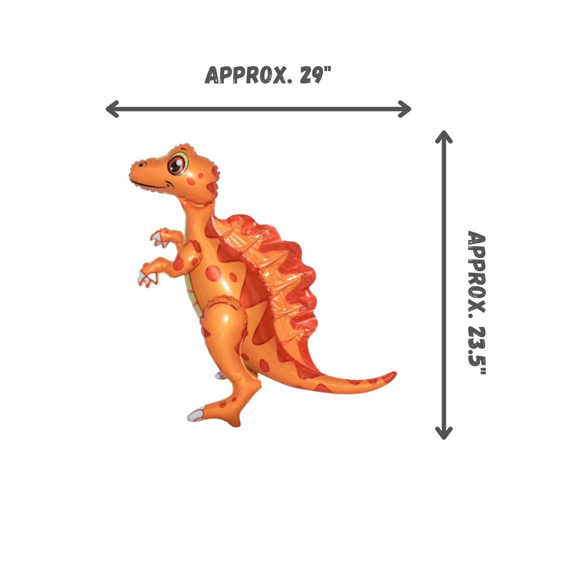 Orange Spinosaurus Walking Dinosaur Balloon – Jumbo Foil Party Decor