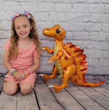 Load image into Gallery viewer, Dinosaur Balloon JUMBO Mylar Walking Foil Balloons - ORANGE Spinosaurus | Party Supplies and Decorations | Birthday Baby Shower Gender Reveal
