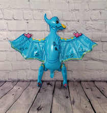 Load image into Gallery viewer, Dinosaur Balloon JUMBO Mylar Walking Foil Balloons - BLUE Pterodactyl | Party Supplies and Decorations | Birthday Baby Shower Gender Reveal
