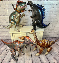 Load image into Gallery viewer, Dinosaur Balloon Set of 4 JUMBO Mylar Walking Foil Balloons | Party Supplies and Decorations for Celebrations
