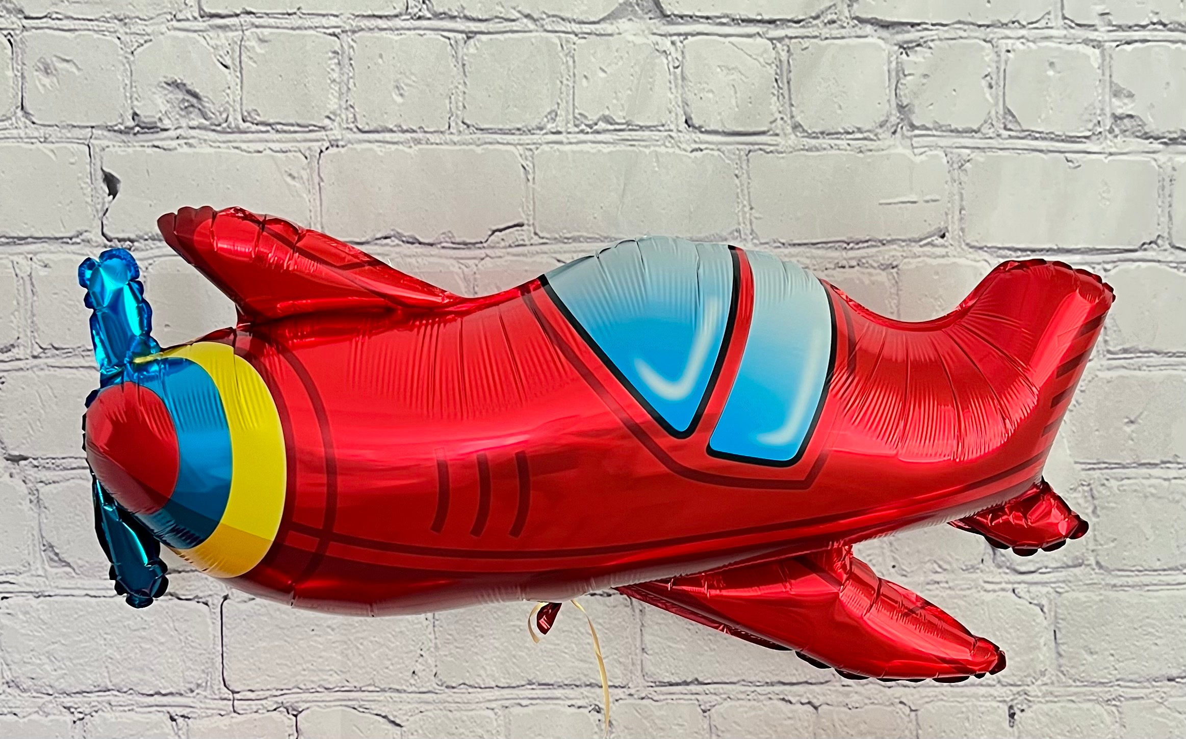 Airplane Gender Reveal Balloons – Blue & Red Foil (2-Piece Set)