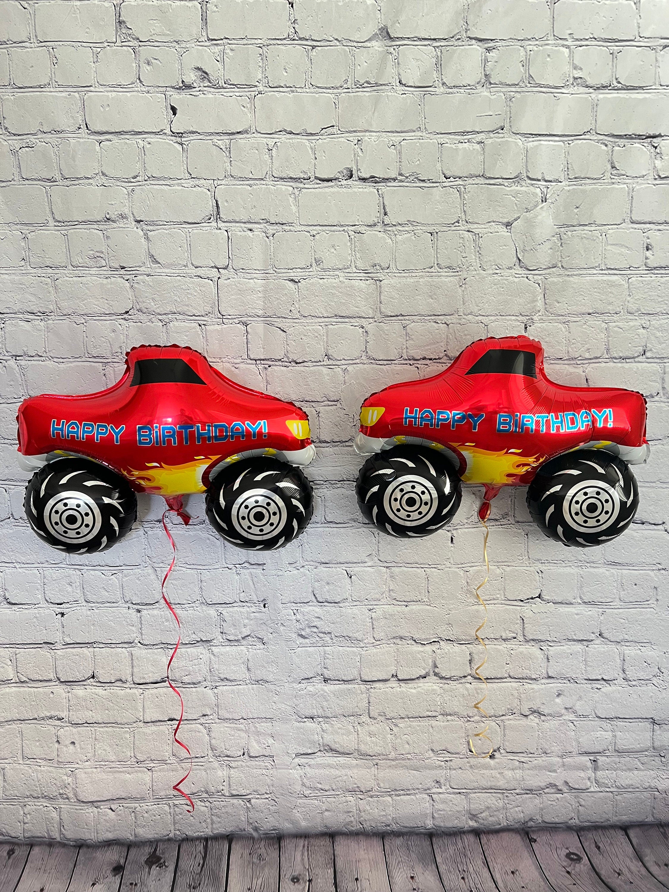 Airplane, Car & Monster Truck Balloons – Foil Party Decor (3-Piece Set)