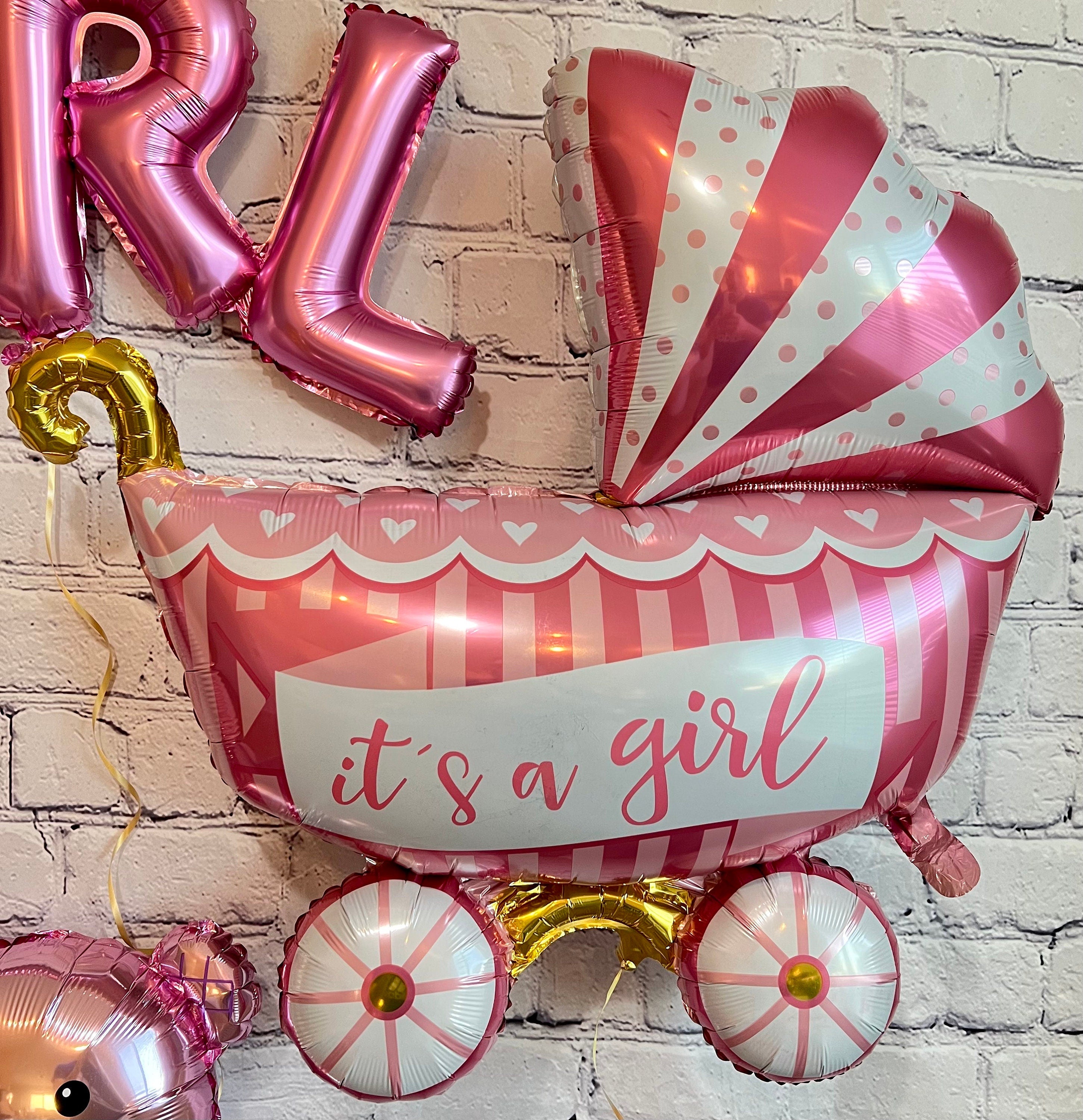 Girl Gender Reveal Foil Balloon Set – Baby Shower Party Decor (4-Piece Set)