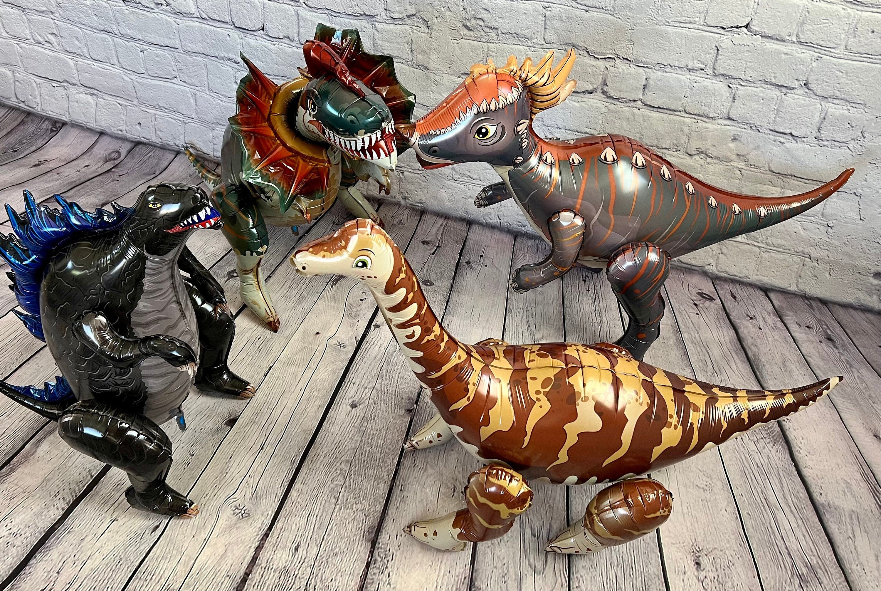 Walking Dinosaur Balloon Set – Jumbo Foil Party Decor (4-Piece Set)