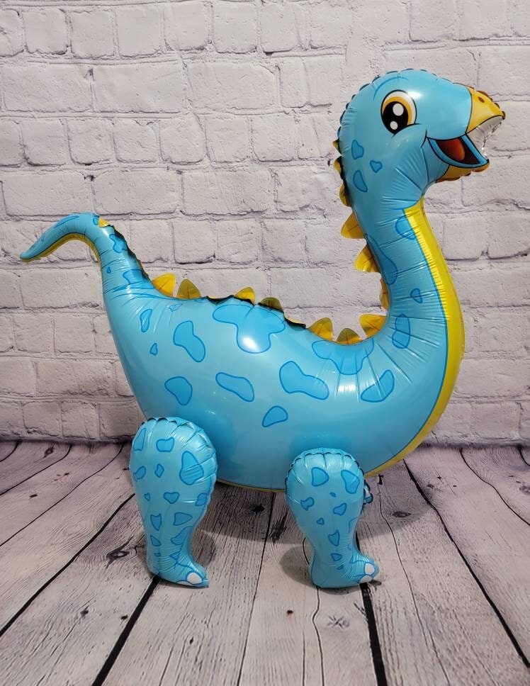 Dinosaur Balloon JUMBO Mylar Walking Foil Balloons - Blue | Party Supplies and Decorations | Birthday Baby Shower Gender Reveal