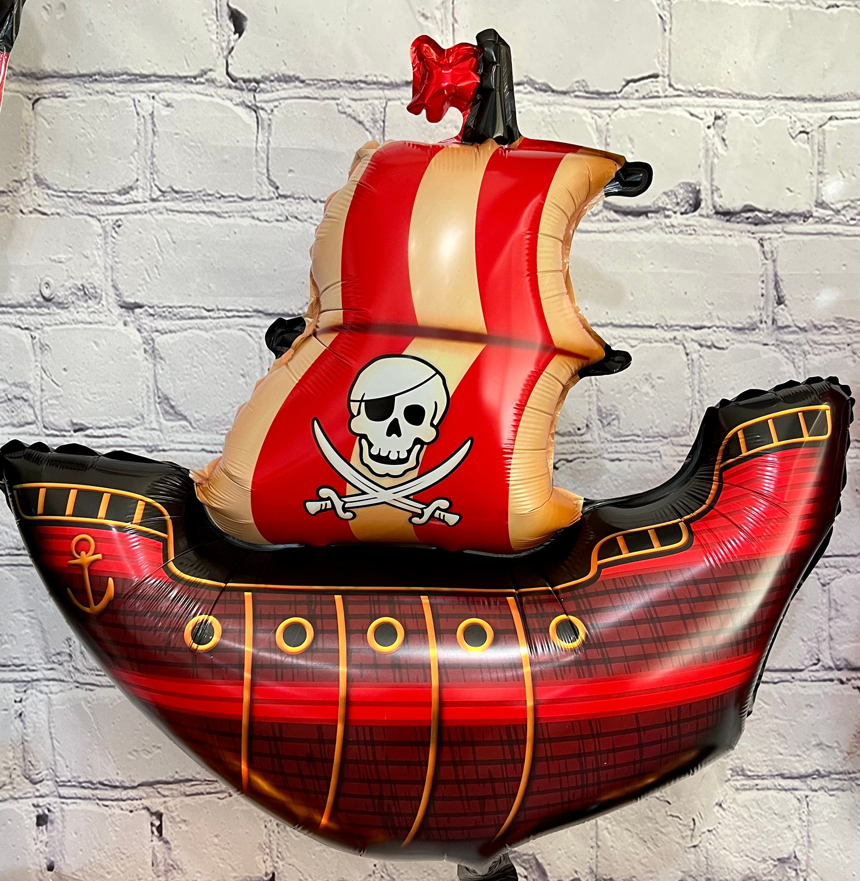 Pirate Ship, Skull & Shark Balloon Set – Party Decor (7-Piece Set)