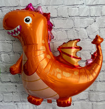 Load image into Gallery viewer, Dragon Foil Balloons JUMBO Mylar - Set of 4 Kids Birthday Party Decorations and Supplies | Birthday Baby Shower Gender Reveal
