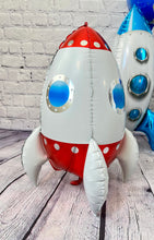 Load image into Gallery viewer, Astronaut and rocket ship space ship outer space Earth planets 5 PC balloon set

