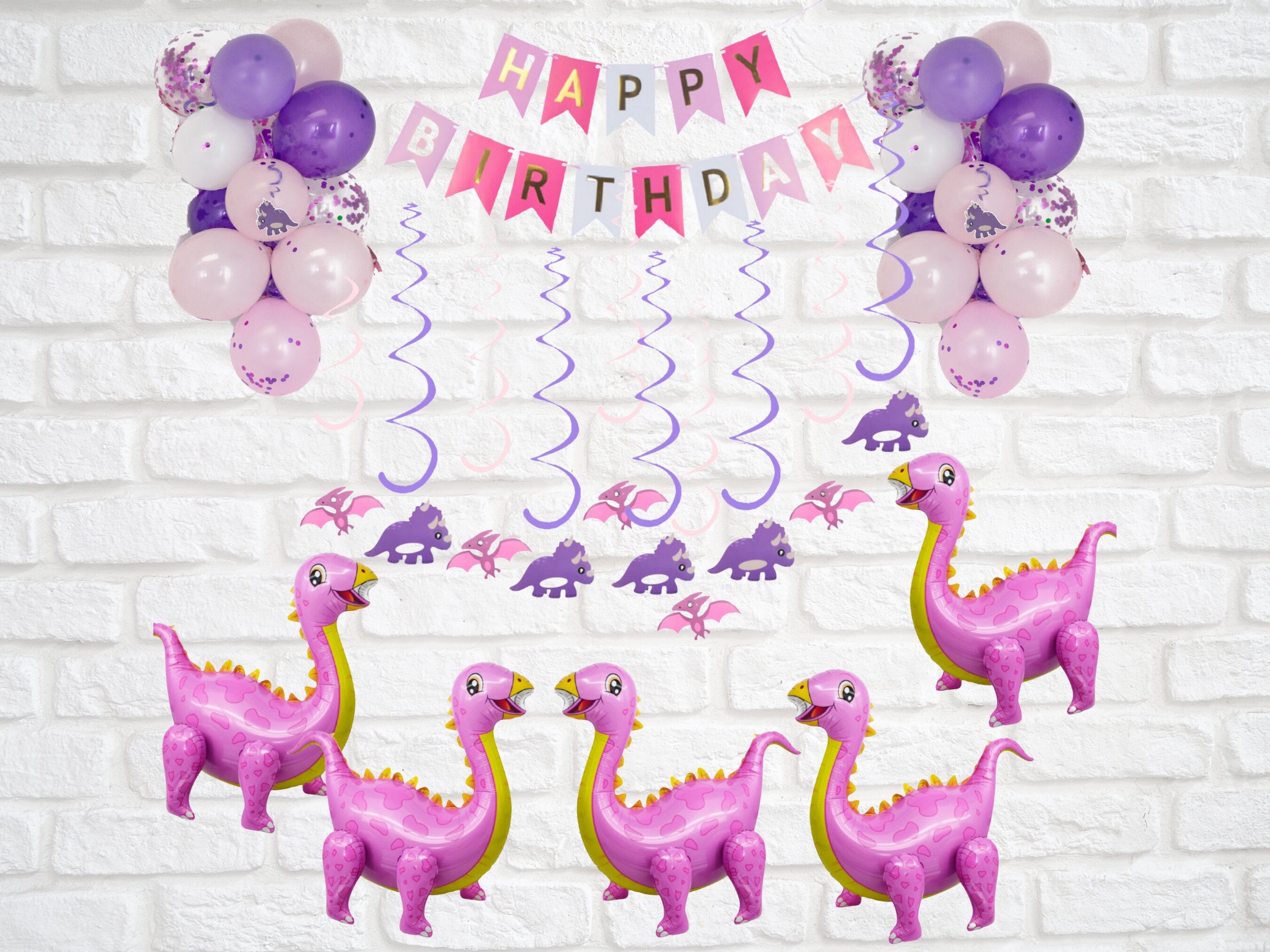 Pink Dinosaur Balloons – Jumbo Birthday Party Decor