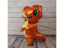 Load image into Gallery viewer, Dinosaur Balloon JUMBO Mylar Walking Foil Balloons - Orange T-Rex | Party Balloons Supplies and Decorations | Birthday Baby Shower Gender Reveals
