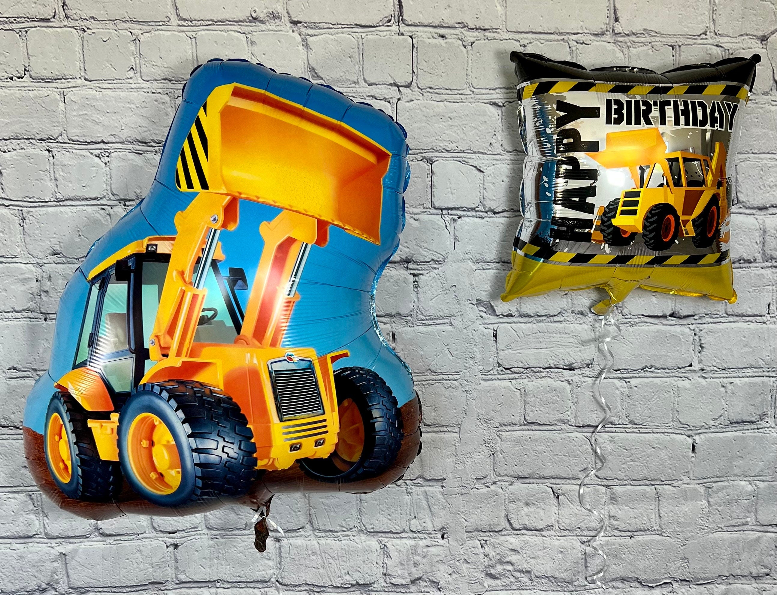 Construction Truck Balloons – Dump Truck & Bulldozer (2-Piece Set)