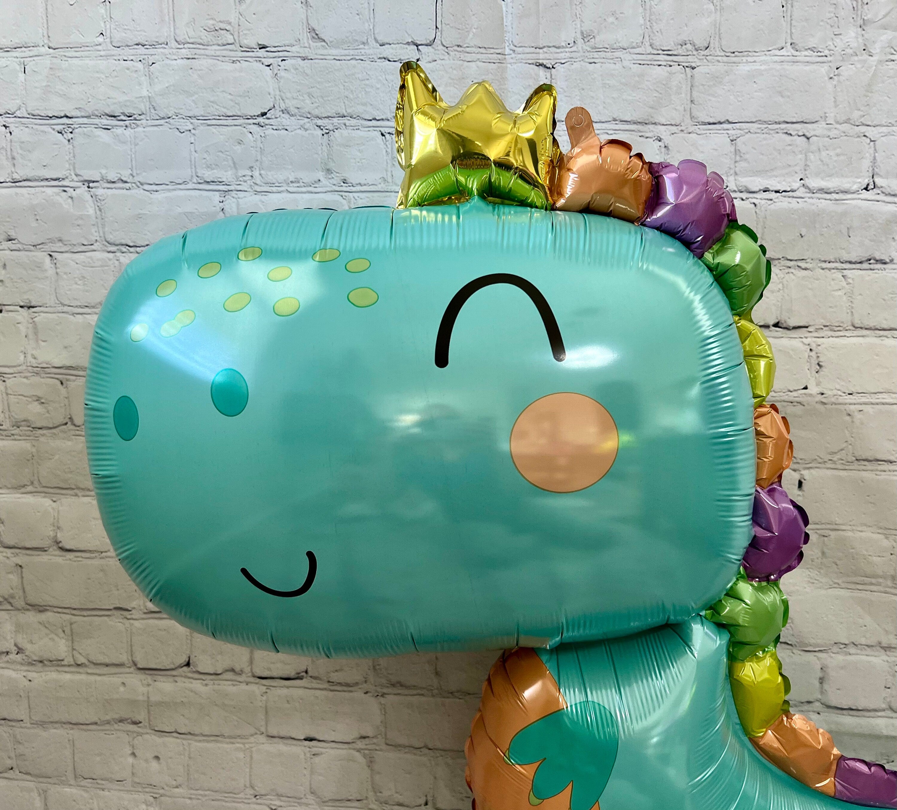 Teal Baby Dinosaur Balloon – Jumbo Foil Party Decor