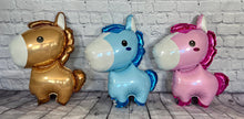 Load image into Gallery viewer, Horse Baby Pony Balloons Set of 3 JUMBO Mylar Foil Balloons

