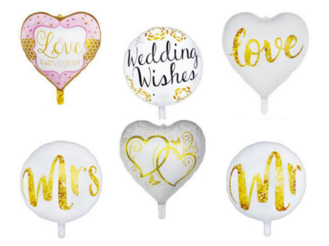 Wedding Balloons 6 Pc Set