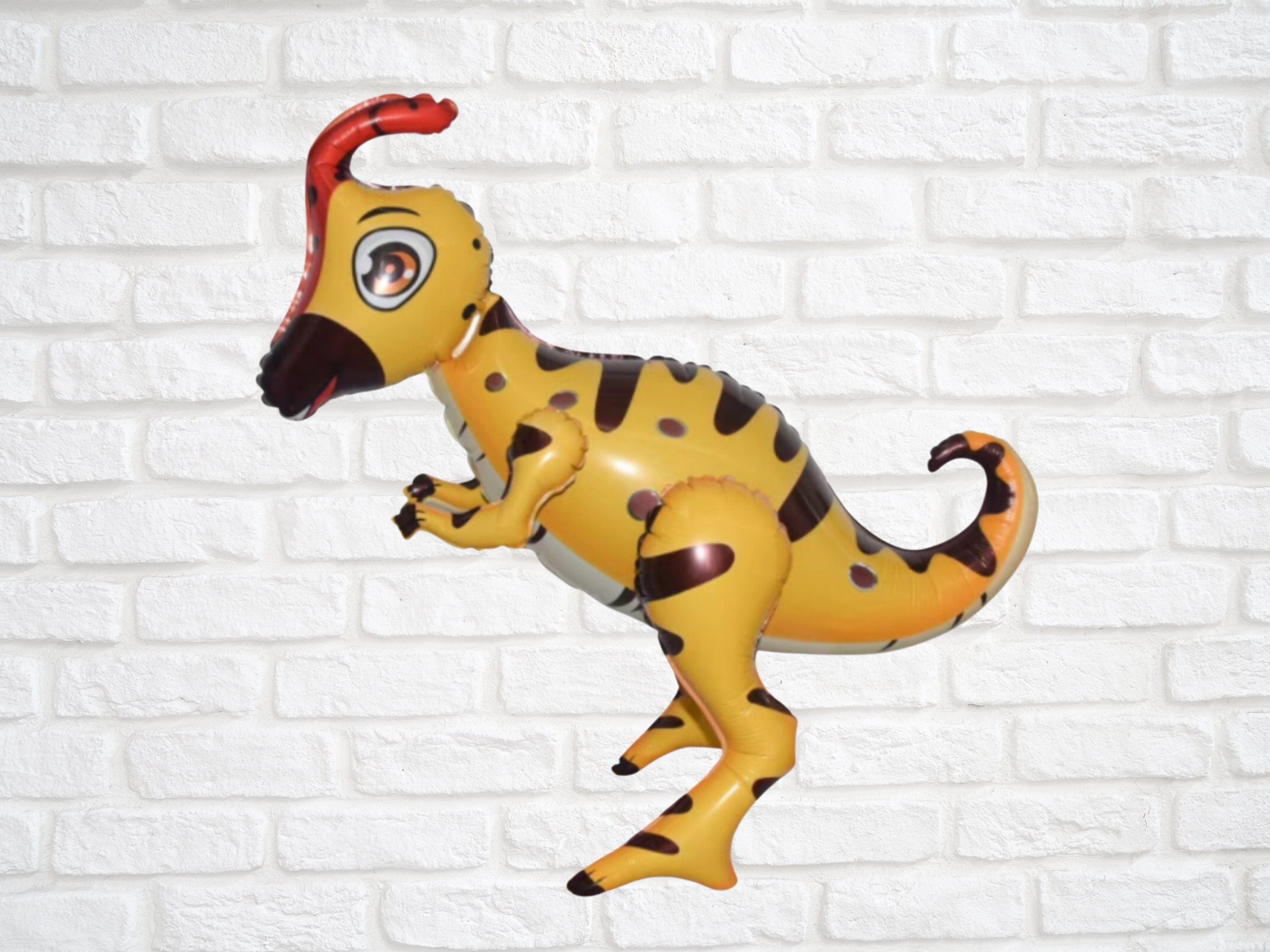 Yellow Parasaurolophus Walking Balloon – Jumbo Foil Party Decor