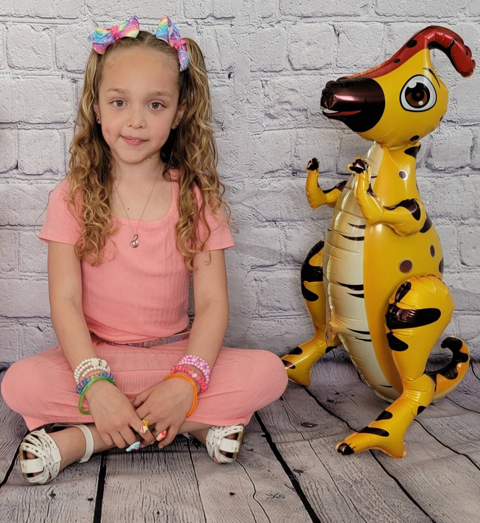 Yellow Parasaurolophus Walking Balloon – Jumbo Foil Party Decor