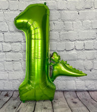 Load image into Gallery viewer, Dinosaur Balloon Jumbo Birthday Party Number Balloons with Mini Dinosaur | Birthday Party Supplies and Decorations | Gifts for Kids

