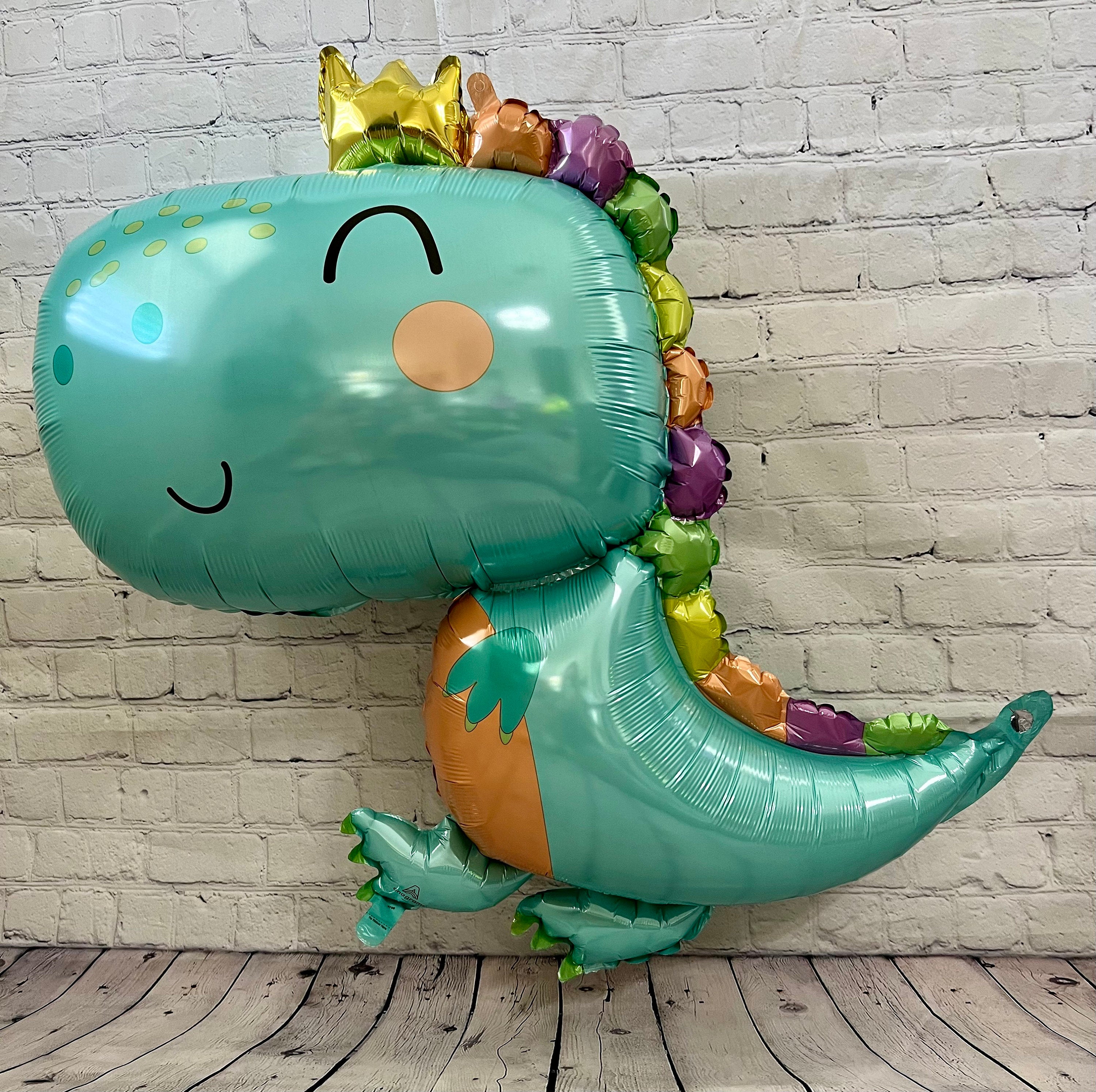 Teal Baby Dinosaur Balloon – Jumbo Foil Party Decor