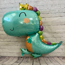 Load image into Gallery viewer, Teal Jumbo Sized Baby Dinosaur Foil Balloons Kids Birthday Party Decorations | Party Supplies Baby Shower Gender Reveal Parties Celebrations
