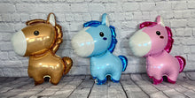 Load image into Gallery viewer, Horse Baby Pony Balloons Set of 3 JUMBO Mylar Foil Balloons
