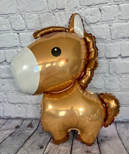 Load image into Gallery viewer, Horse Baby Pony Balloons Set of 3 JUMBO Mylar Foil Balloons
